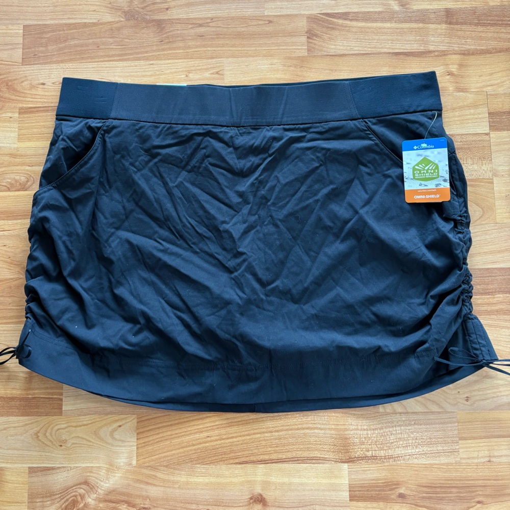 Womens New 2X NWT Columbia Run Camp Hike Skort Black Pockets UPF 50